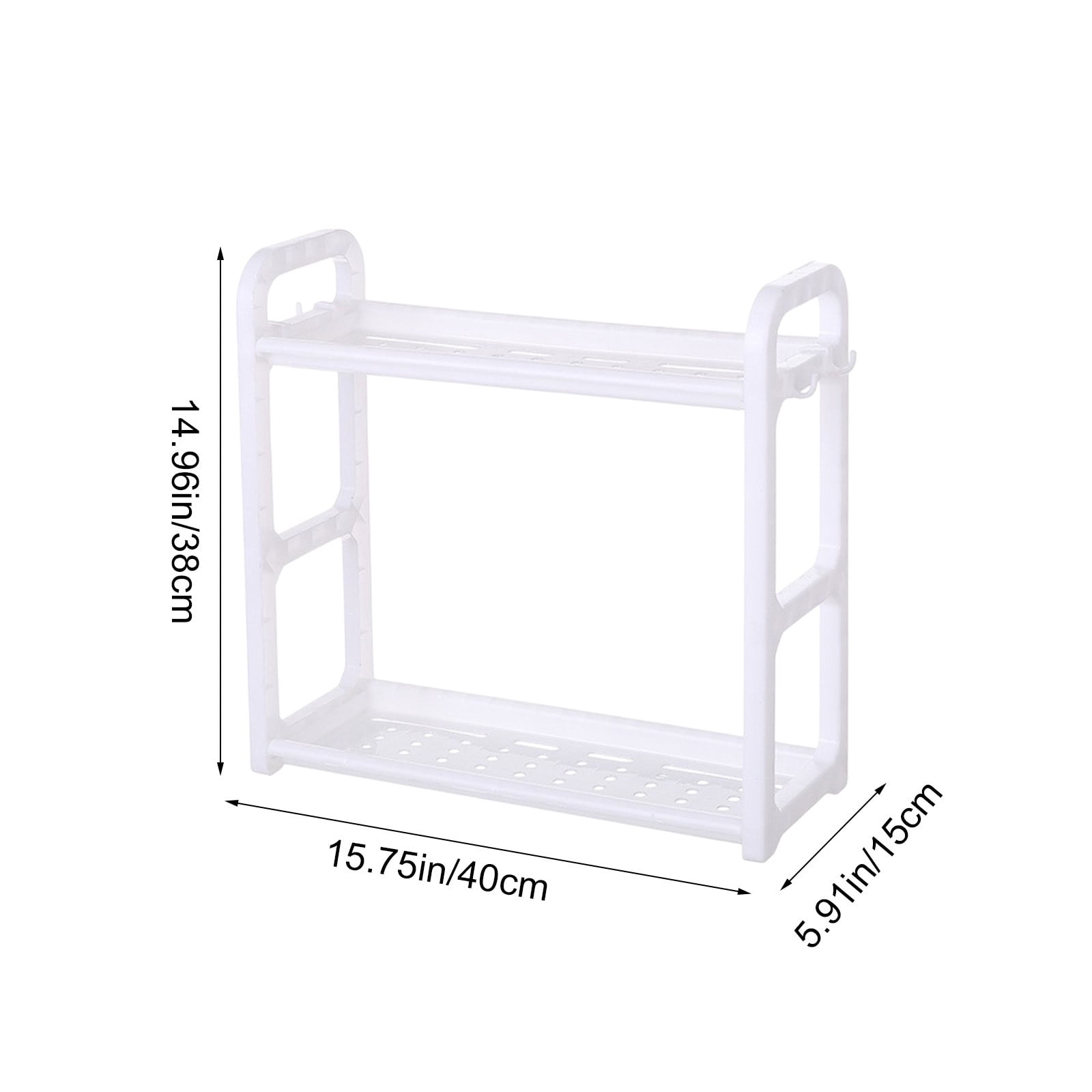 Yulucky Plastic Kitchen Storage Rack Double Layer Kitchen Condiment ...