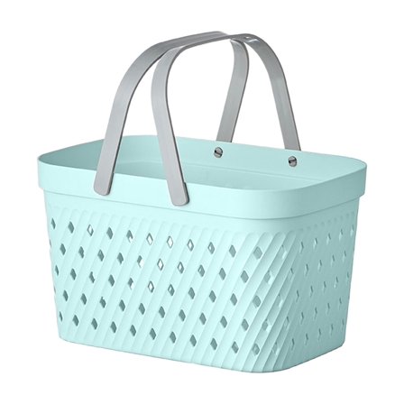 Yulucky Plastic Storage Basket,Plastic Handheld Shower Basket with Drain Holes 9.44 x 5.9 x 6.29 Inches White Pink Green Bathroom Storage Organizer for