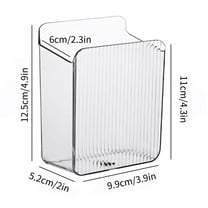 Yulucky Plastic Storage Box,Adhesive Wall Mounted Organizer for Phone Remote Control Small Items 9.9x5.2x12.5cm Clear Plastic Storage Box with Charging
