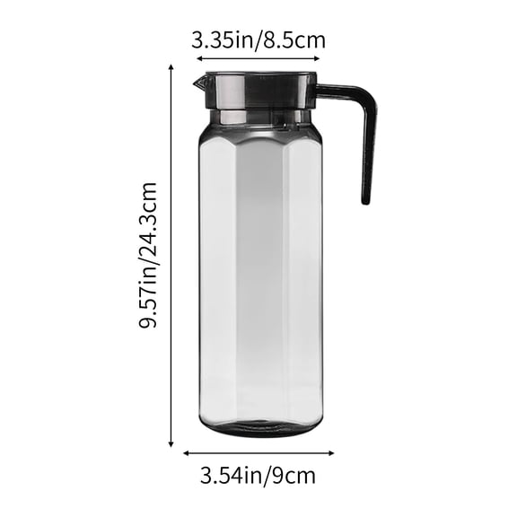 Yulucky Plastic Thermos Flask,Large Plastic Tea Kettle 24.3x9x8.5cm with Push Lid for Restaurant Bar Hotel-1Pcs Clear Gray Coffee Food-Grade Heat-Resistant