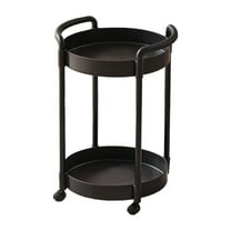 Yulucky Plastics Rack,Portable Side Table with Wheels 21.26x12.99x12.99in Rolling Storage Cart for Bedroom Living Room Office White or Black Plastic Mobile