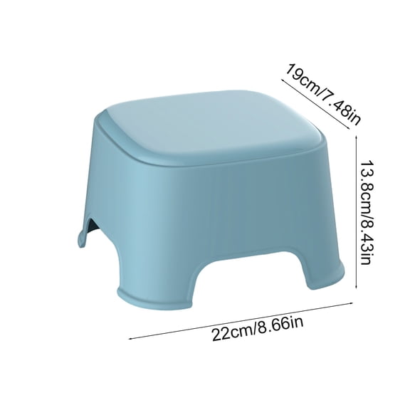 Yulucky Plastics Stools,Compact Plastic Stool 8.3 x 8.3 x 5.9 Inches Stackable Moisture-Proof Bathroom Kitchen Camping Stool with Anti-Slip Base &