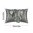 thumbnail image 1 of Yulucky Polyester Pillowcase Satin Pillowcase Cooling Imitation Silk Soft Solid Color for Hair and Skin Care 20x30 Inches 1 Count|Polyester,Gray, 1 of 8