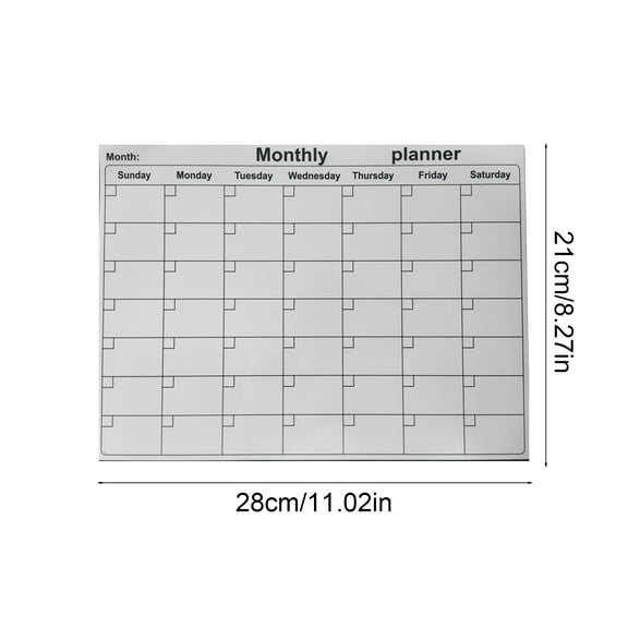 Yulucky Pvc Whiteboard Wall Stickers,Dry Erase Whiteboard Calendar Wall Sticker 11 x 8.27 Inches PVC Magnetic Schedule Management Chart for Home Office