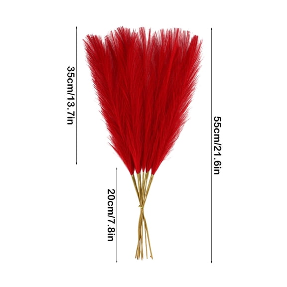 Yulucky Silk Imitation Reed,Faux Pampas Grass Artificial Flower-17.71 Inch Velvety Silk Stems for Wedding Boho Decor Home Vase Arrangement-White Pink Red