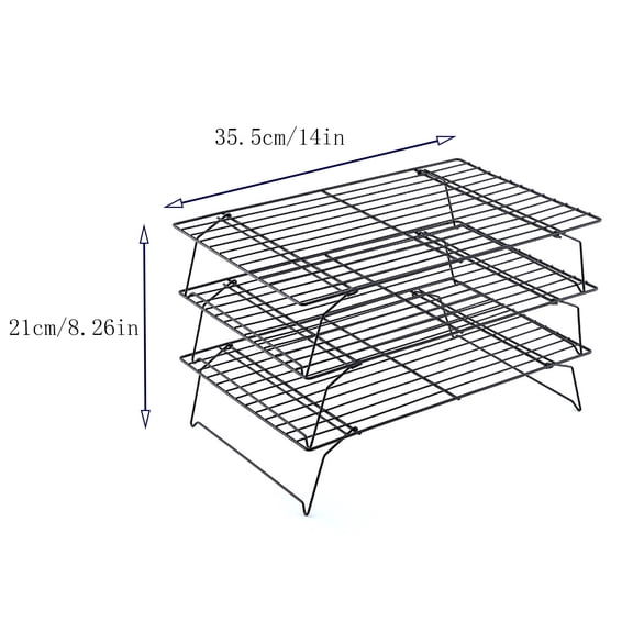 Yulucky Stainless Steel Drying Rack 3 Tier Stainless Steel Folding Cooling Rack for Baking Cookies Cakes Muffins|Stainless Steel,Black