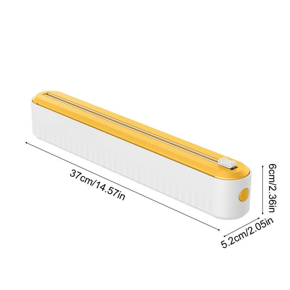 Yulucky Storage Box,Refillable Plastic Wrap Dispenser with Magnetic Base and Built-in Cutter for Foil Cling Film Baking Paper 14.5 Inch,Kitchen &