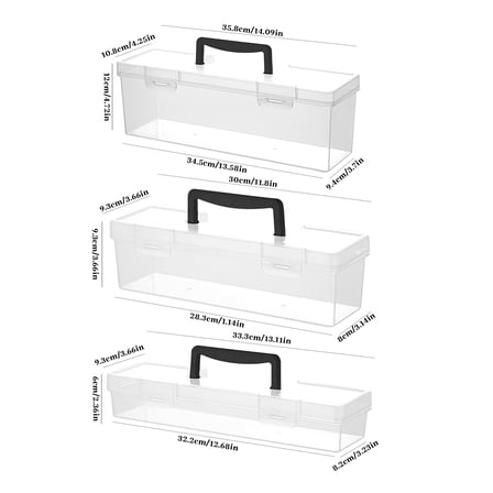 Yulucky Storage Box Transparent Portable Plastic Tool Box with Snap Lid for Screw Accessories Storage 1 Count|Plastic,Black