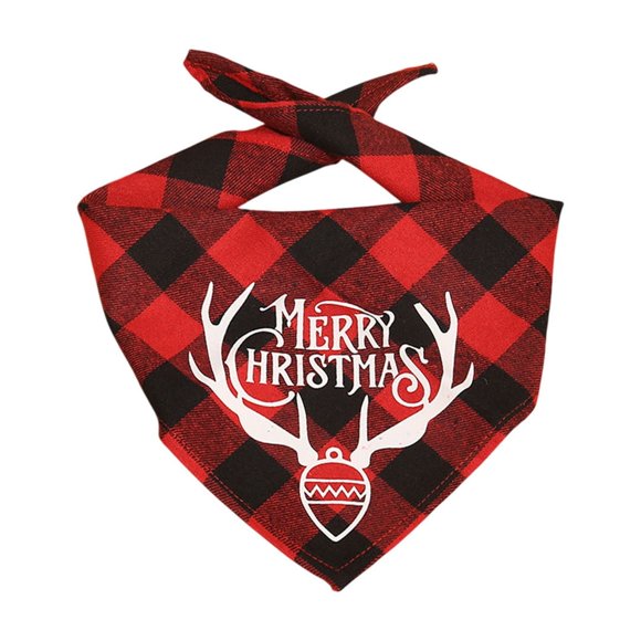 Yulucky Textile Bib,Christmas Tartan Plaid Dog Bandana Scarf for Small Medium Large Pets-25.19x3.15 Inches Holiday Pet Costume Accessory in Multicolor