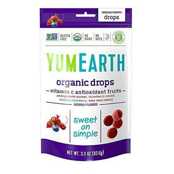 Yum Earth Drops, Vitamin C, Antioxidant, Assorted Flavors, Organic-6 x 3.3 oz