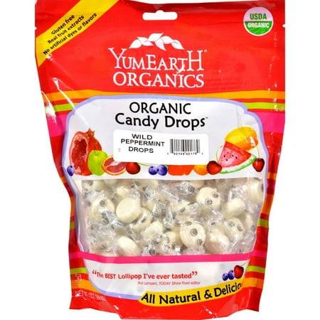 Yum Earth - Organic Candy Drops Gluten-Free Wild Peppermint Flavor - 13 oz.