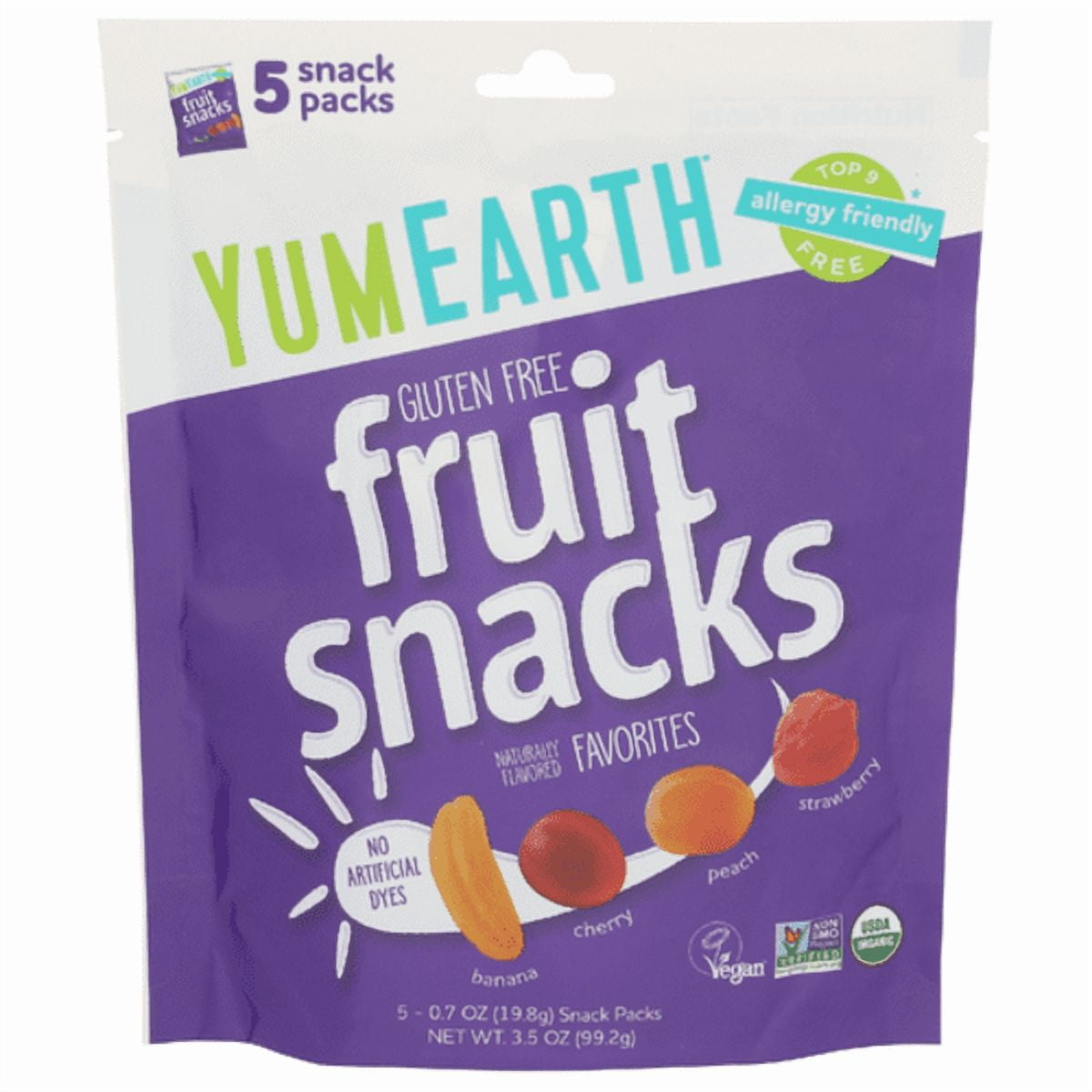 Yum Earth Organic Fruit Snacks 5 Pk 0.7 oz - Pack of 2