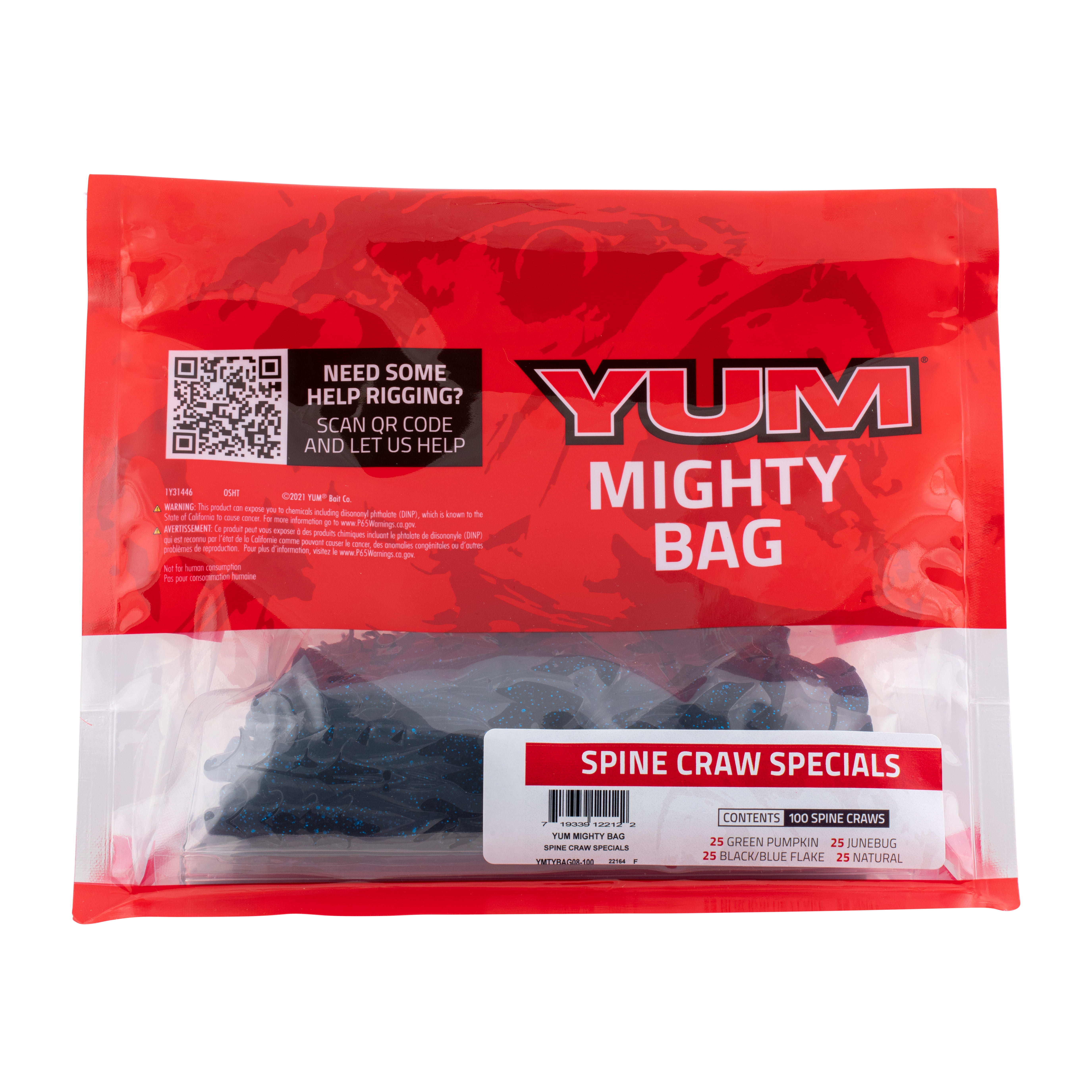 Yum Mighty Bag: BulkSpine Craw Specials 100pk