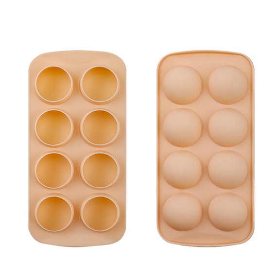 Yum Time 2PC Ice Tray,Easy Release Silicone & Flexible 8 Ice Cube Trays with for Cocktail Freezer Stackable Ice Trays with Covers,Ice Cube Mold,1X Ice Tray