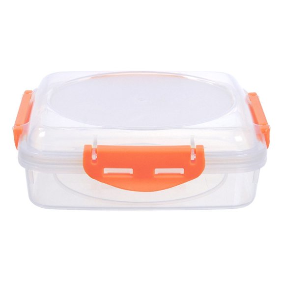 Yum Time 2PC Storage Container,Food Grade Fresh Keeping Box Bread Rice Breakfast Sandwich Lunch Box Outdoor Packing Box Microwaveable for Portable Lunch and Outdoor Activities,Food Storage Box