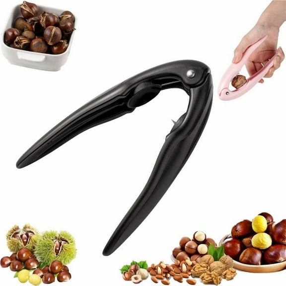 Yum Time Black Chestnut Peeler,Chestnut Peeler Protable Stainless Chestnut Clip Chestnuts Clip Scoring Sheller Multifunctional Kitchen Gadget Ergonomic Kitchen Tool Nut For All,1 Chestnut Tongs