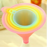 Yum Time Cooking Utensils,5 Pcs Colorful Plastic Funnel Small Medium Large Variety Liquid Oil Kitchen Set ,5Pcs Funnel