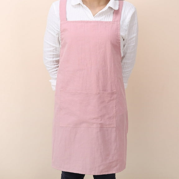 Yum Time Cotton Pink Apron,Fashion Cotton Adjustable Bib Apron For Men & Women Kitchen Cooking Apron With Pockets,Apron * 1