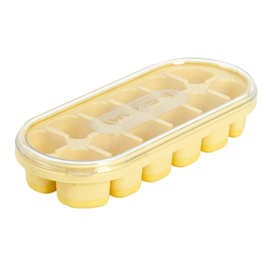 Yum Time Ice Tray,Press Ice Tray Ice Cube Home Refrigerator Large Capacity Storage Ice Box Food Grade Silicone Ice Tray,Ice Cube Mold,1X Ice Tray