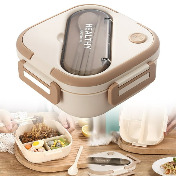 Yum Time Microwave-Safe Insulated Lunch Box,Box With Compartments Portable Lunch Box With Handle Leakproof Salad Lunch Containers With Cutlery Work Picnic Travel Microwave Freezer Available