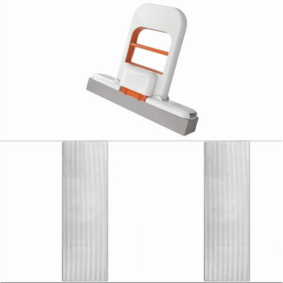 Yum Time A Mini Mop + 2 Replacement Heads,Foldable Desktop Mop Portable Cleaning Sponge Mop And Dry Use Cleaning System Short Mops Effectively Replace Rags For Bathroom Kitchen And Living