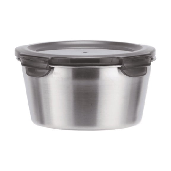 Yum Time Round Stainless Steel Food Storage Container With Lid,Round Grade Stainless Japanese Fresh Keeping Box,5 Bowls