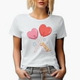 thumbnail image 1 of Distressed Yum with Two Heart Lollipops - Retro Valentines Day Art Merch Gift, White T-Shirt, 3XL, 1 of 5