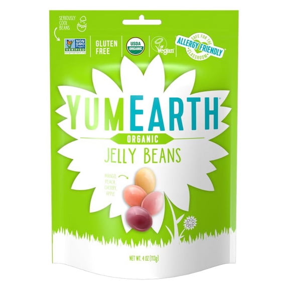 YumEarth Easter Candy Organic Jelly Beans, 4 Ounce - Spring Fruit Flavors - Allergy Friendly, Gluten Free, Non-GMO, Vegan, No Artificial Flavors or Dyes