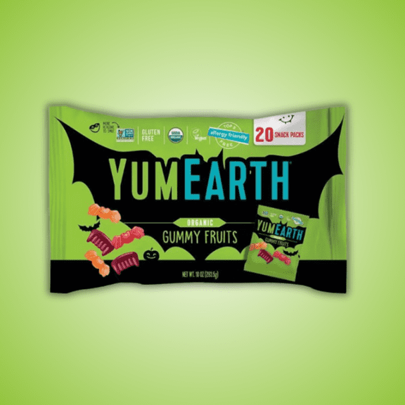YumEarth Halloween Organic Gummy Fruits Candy 10oz 20ct  Allergy Friendly, Gluten Free, Vegan, Non-GMO Fruity Treats for Trick-or-Treating