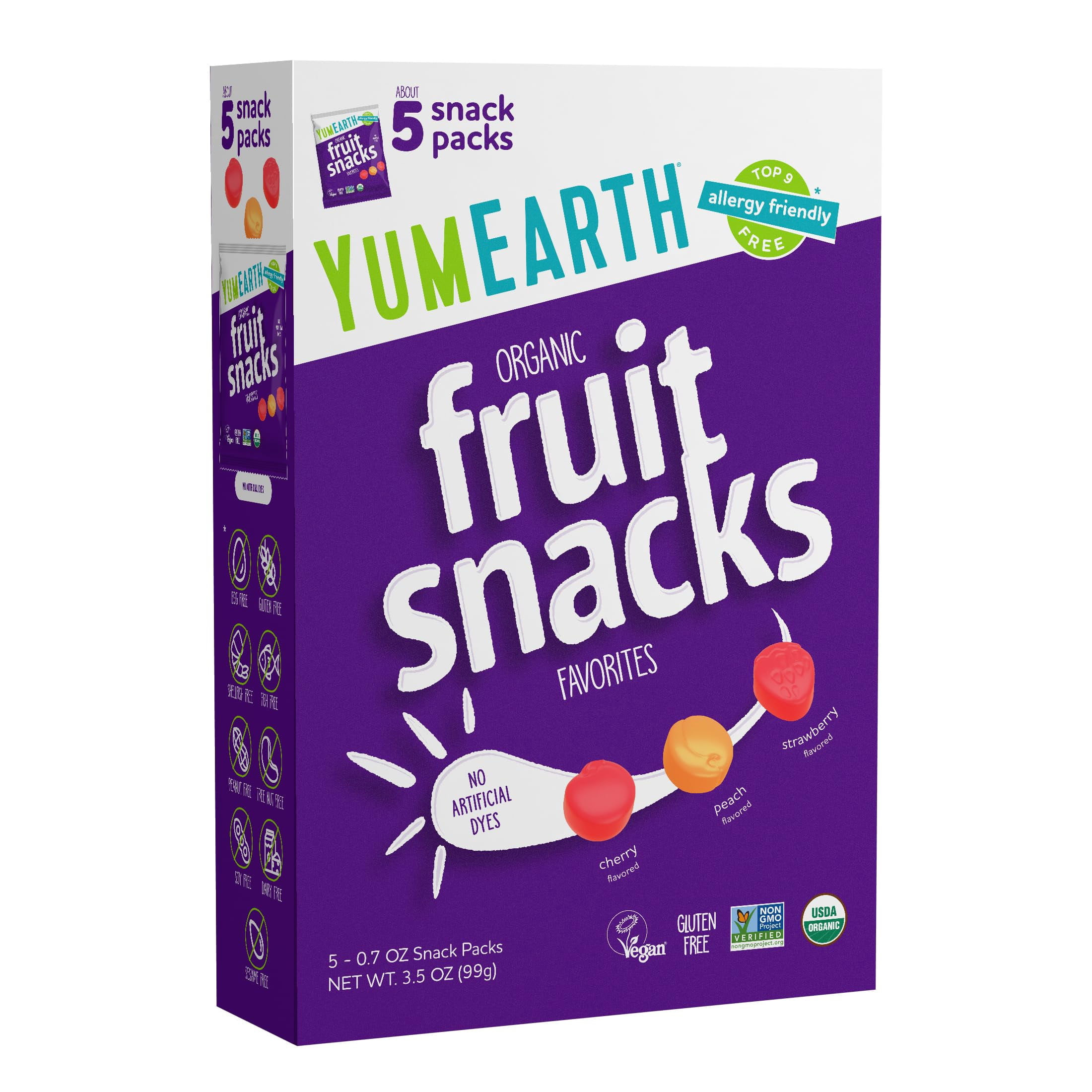 YumEarth Organic Assorted Flavor Fruit Snacks, Allergy Friendly (Top 9 Free)