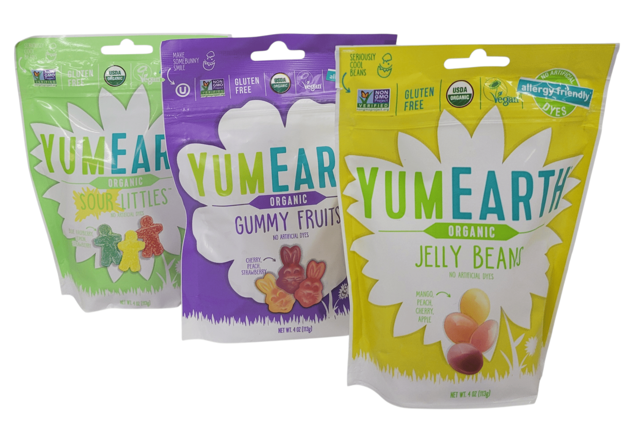 YumEarth Organic Candy Variety Pack – Jelly Beans, Sour Littles & Easter Organic Gummy Fruits (4 oz Each)