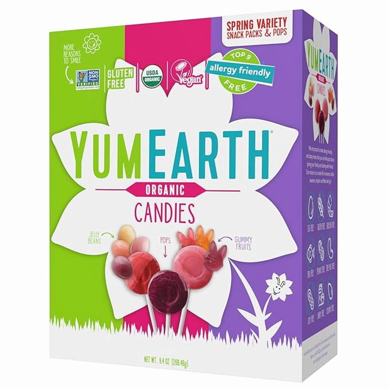 YumEarth Organic Easter Candy Variety Box, 9.4 Ounce - Organic Gummy Fruits, Jelly Beans & Pops - Spring Fruit Flavors - Allergy Friendly, Gluten Free, Non-GMO, Vegan, No Artificial Flavors or Dyes