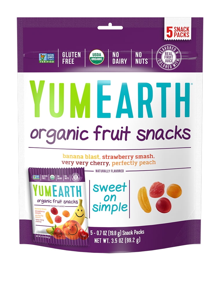 YumEarth, Organic Fruit Snacks, 3.5 Oz, 5 Ct
