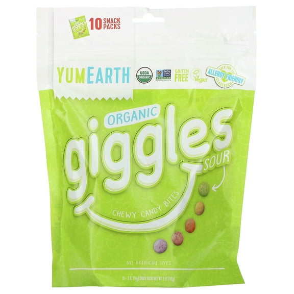 YumEarth - Organic Giggles Chewy Candy Bites Sour - 10 Pack(s)