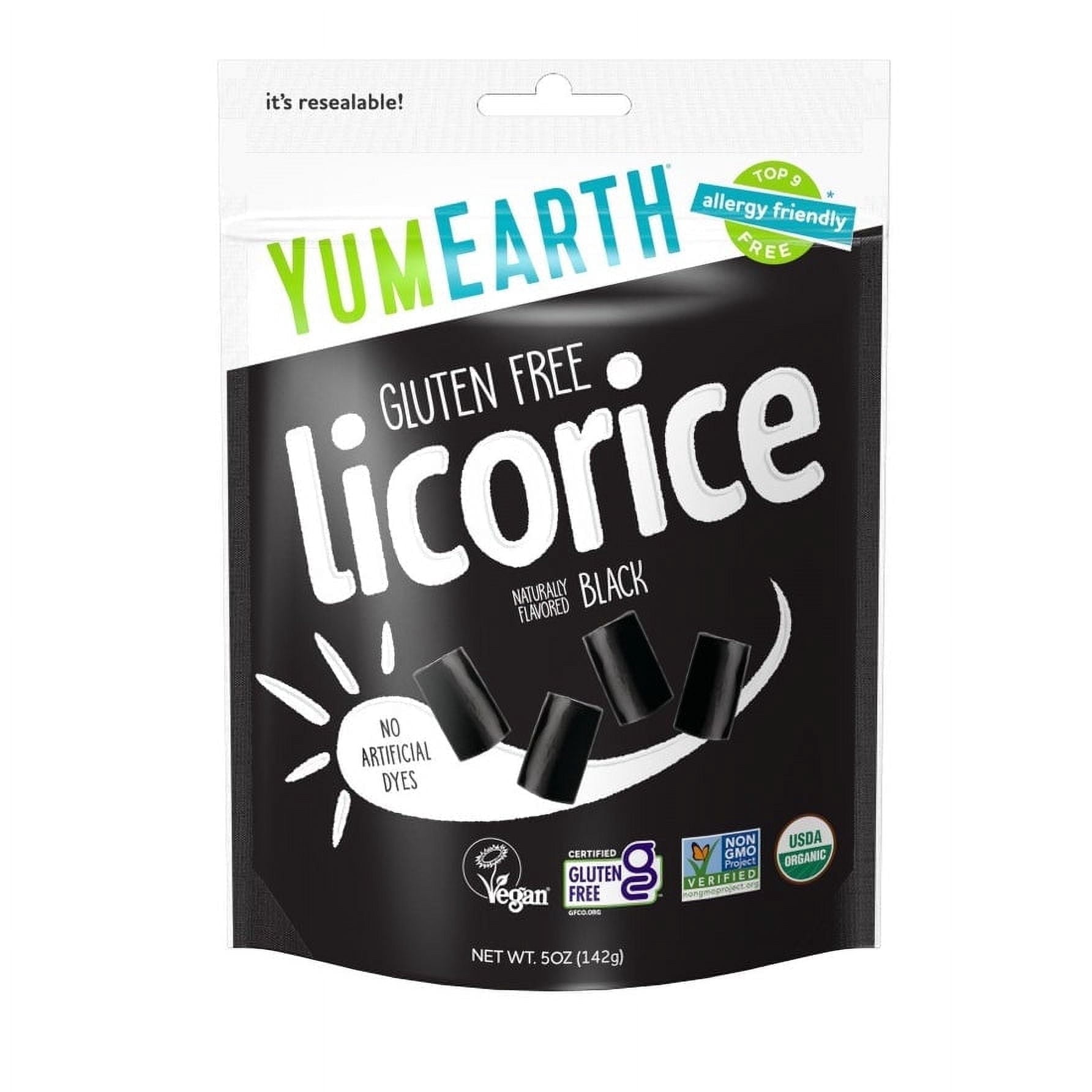 YumEarth Organic Licorice, Black, 5 oz, pack of 2