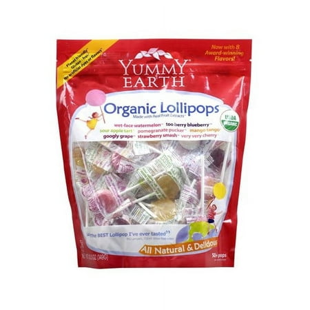YumEarth Organic Lollipops, Assorted Flavors, 12.3 Ounce (Pack of 1), 50 Lollipos per Pack