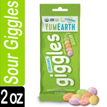 YumEarth Organic Sour Giggles, Gluten Free, Assorted Flavors, 2 oz Bag