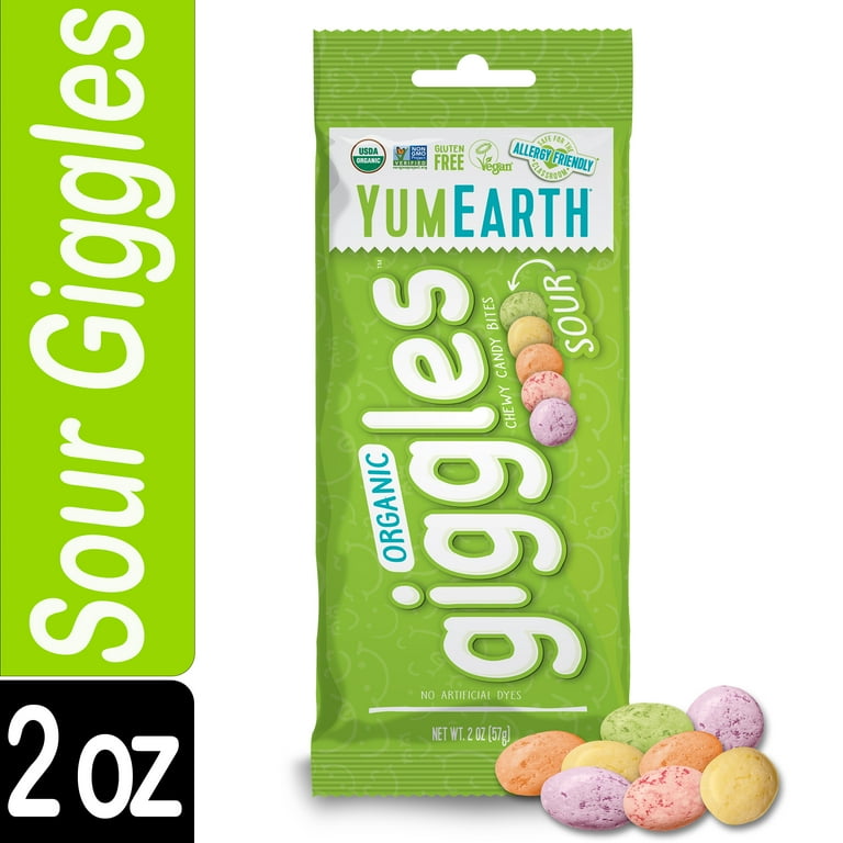 YumEarth Organic Sour Giggles, Gluten Free, Assorted Flavors, 2 oz