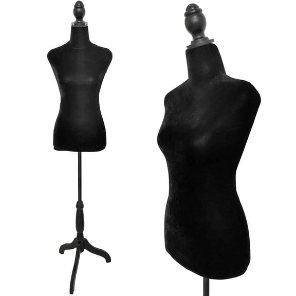 YumHome Female Dress Form Mannequin Torso Body (Black)