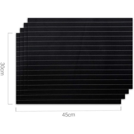 YumSur Set of 6 Placemats,11.8x17.7in PVC Non-Slip Washable Place Mats, Tear-Resistant Heat-Resistant Placemats