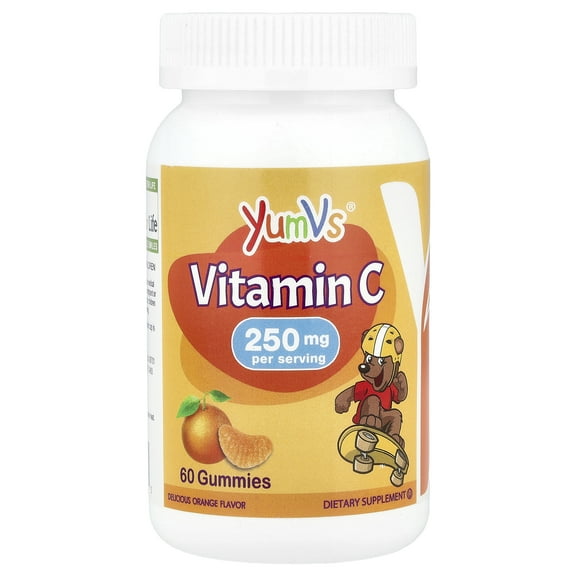 YumVs Kids, Vitamin C Gummies, Delicious Orange, 250 mg, 60 Gummies