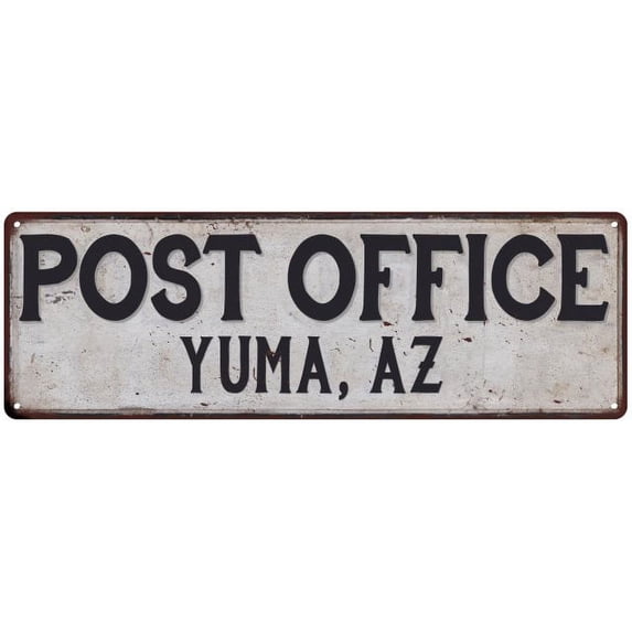 Yuma, Az Post Office Metal Sign Vintage 6x18 106180011319