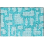 Yuma Indoor/Outdoor Blue Cobblestone 1'8" x 2'6" Non-Skid Accent Rug