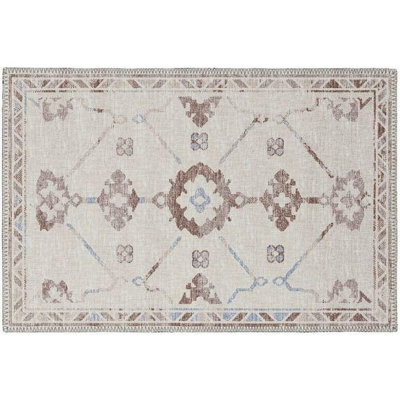 Yuma Indoor/Outdoor Ivory Persian 1'8" x 2'6" Non-Skid Accent Rug