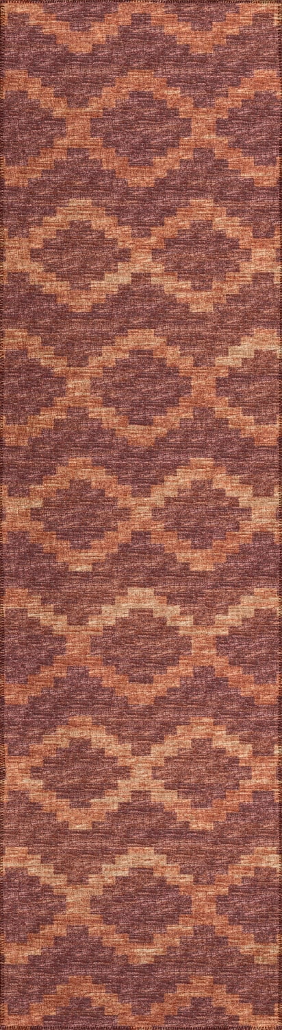 Yuma Canyon Red and Orange Chevron Chenille Runner Rug