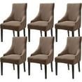 thumbnail image 1 of Yumcute 6 Pack Chair Covers for Dining Room Stretch Rhombic Geometric Wingback Chair Covers Slipcover, 1 of 8