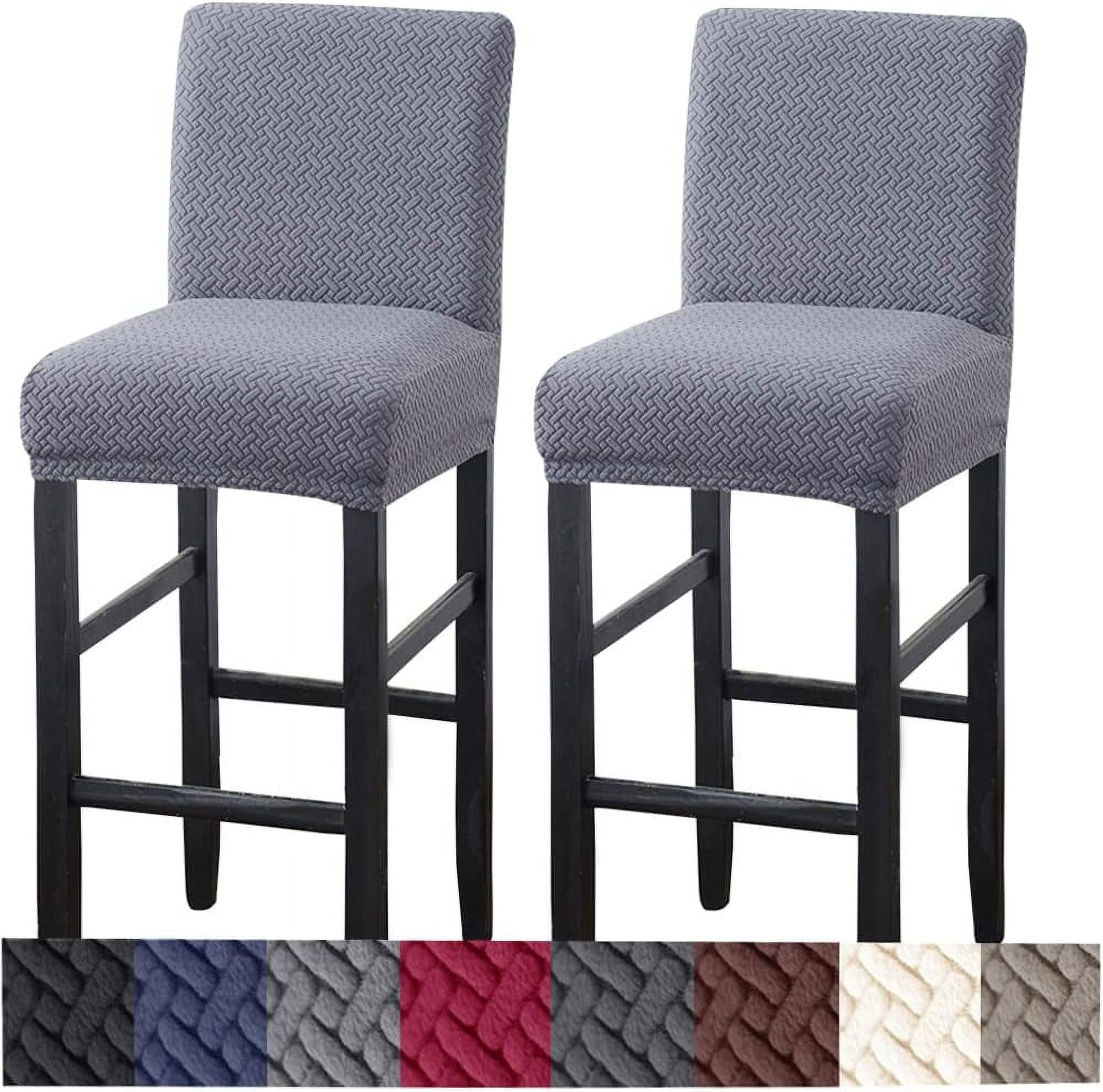 Yumcute Bar Stool Covers,2 Pack Stretch Bar Stool Covers with Backs ...