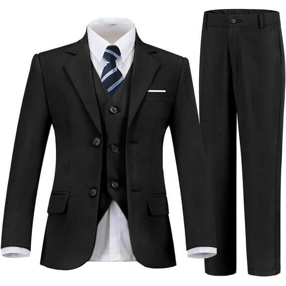 Yumcute Boys Suits 5 Piece Formal Suit Set Slim Fit Formal Dress Clothes Ring Bearer Outfit for Kids