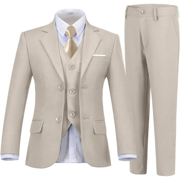 Yumcute Boys Suits 5 Piece Formal Suit Set Slim Fit Formal Dress Clothes Ring Bearer Outfit for Kids