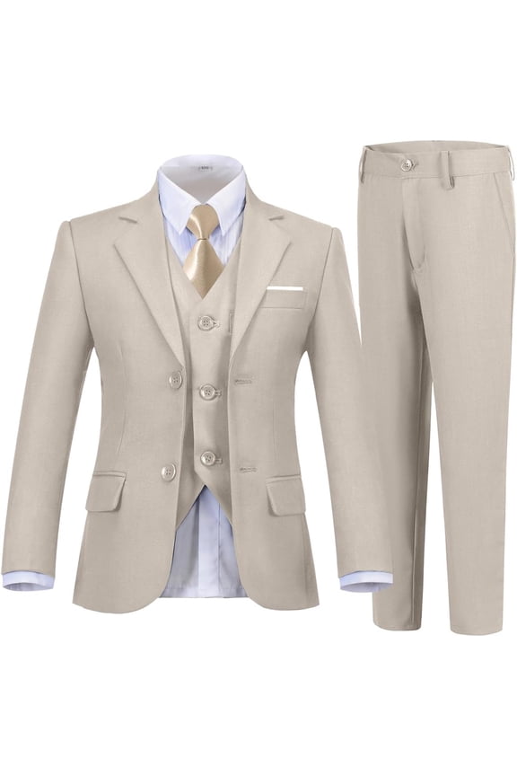 Boys Suits 5 Piece Formal Suit Set Slim Fit Formal Dress Clothes Ring Bearer Outfit for Kids